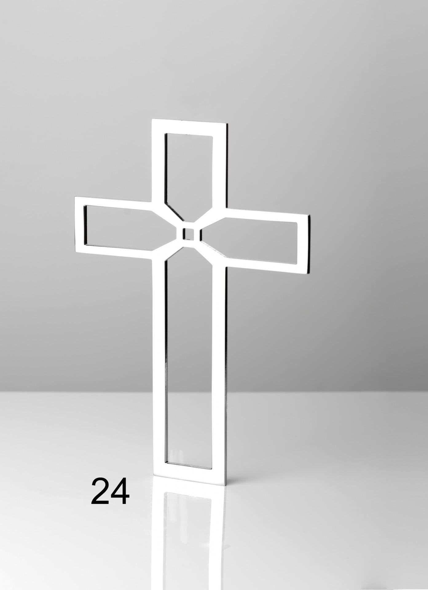 Srebrny pusty krzyż - Nagrobki Bielsko-Biała