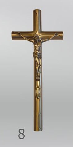 Złoty krzyż z Jezusem - Nagrobki Bielsko-Biała