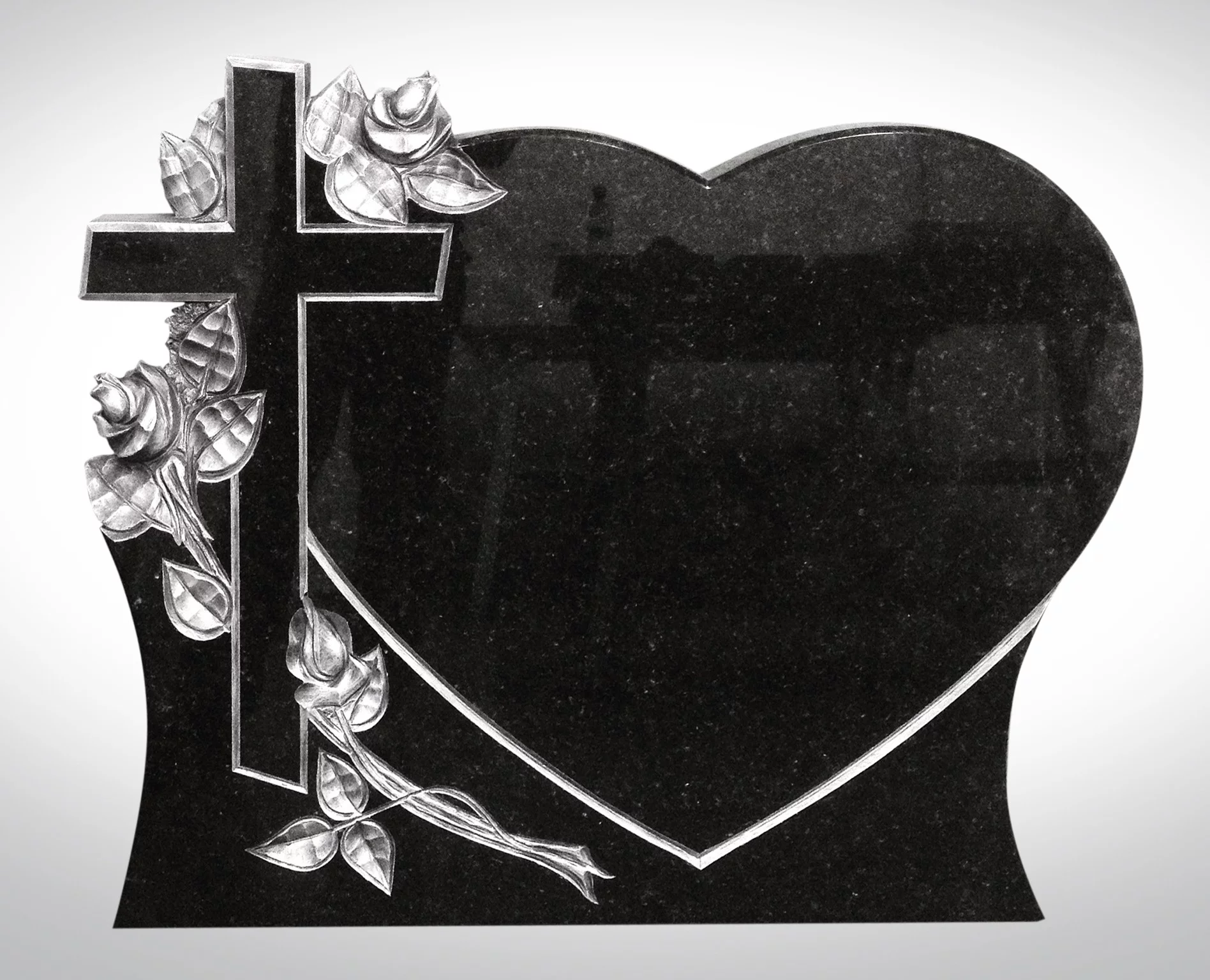 Nagrobek w kształcie serca z krzyżem - Nagrobki Bielsko-Biała